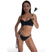 Стек с черным кожаным наконечником в виде сердца и металлической ручкой - 67 см. - Crazy Handmade - купить с доставкой в Ельце