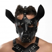 Черная кожаная маска «Собака» - Crazy Handmade - купить с доставкой в Ельце