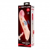 Телесная удлиняющая насадка с рельефом и вибрацией Brad - 21,3 см. - Baile - в Ельце купить с доставкой