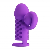 Фиолетовая вибронасадка с клиторальным отростком Harden - Baile - в Ельце купить с доставкой