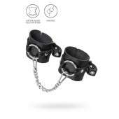 Черные наручники из толстой натуральной кожи с люверсами - Pecado - купить с доставкой в Ельце