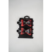 Черно-красные кожаные наручники с бантиками - Crazy Handmade - купить с доставкой в Ельце