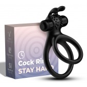 Черное эрекционное виброкольцо с подхватом мошонки Stay Hard - Boys of Toys - в Ельце купить с доставкой