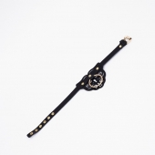 Черный чокер с клепками и золотистой фурнитурой - Crazy Handmade - купить с доставкой в Ельце