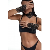 Фигурный набор для БДСМ-игр с узорами и золотистой фурнитурой - Crazy Handmade - купить с доставкой в Ельце