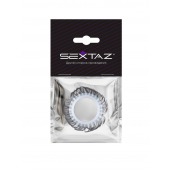 Эластичное эрекционное колечко с черными «ресничками» - Sextaz - в Ельце купить с доставкой