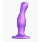 Фиолетовая насадка Strap-On-Me Dildo Plug Curvy size M - Strap-on-me - купить с доставкой в Ельце