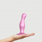 Розовая насадка Strap-On-Me Dildo Plug Curvy size M - Strap-on-me - купить с доставкой в Ельце
