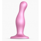Розовая насадка Strap-On-Me Dildo Plug Curvy size M - Strap-on-me - купить с доставкой в Ельце