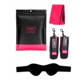 Черно-розовый эротический набор: маска, наручники и повязка - Erokay - купить с доставкой в Ельце