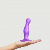 Фиолетовая насадка Strap-On-Me Dildo Plug Curvy size S - Strap-on-me - купить с доставкой в Ельце