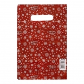 Красный подарочный новогодний пакет с вырубной ручкой (20х30 см) - Сима-Ленд - купить с доставкой в Ельце