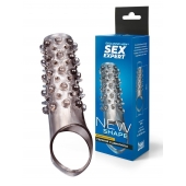 Дымчатая насадка на пенис с шипами и выпуклостями - 12 см. - Sex Expert - в Ельце купить с доставкой