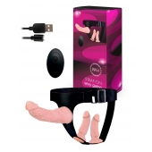 Женский страпон с 3 насадками и вибрацией - Erowoman-Eroman - купить с доставкой в Ельце