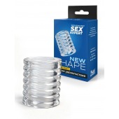 Прозрачная сквозная насадка на пенис с ребрышками - Sex Expert - в Ельце купить с доставкой