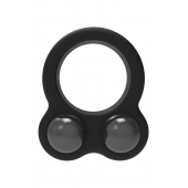 Черное эрекционное кольцо с утяжелителями Cockring Dual Weight - Dream Toys - в Ельце купить с доставкой