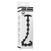 Черная анальная цепочка Ribbed Silicone Anal Beads - 48,3 см. - NMC