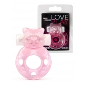 Розовое эрекционное виброкольцо в форме мишки - 1137 - в Ельце купить с доставкой