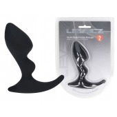 Черная анальная пробка для массажа простаты Double Ripple Silicone Prostate Massager - Shots Media BV - в Ельце купить с доставкой