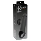 Черная вибронасадка для пениса с хомутом для мошонки и пультом ДУ Remote Controlled Penis Extension - Orion - в Ельце купить с доставкой