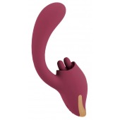 Малиновый вибратор с подвижными язычками 2 Function Vibrator - 20,6 см. - Orion