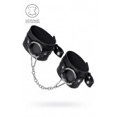 Черные оковы из толстой кожи с люверсами - Pecado - купить с доставкой в Ельце