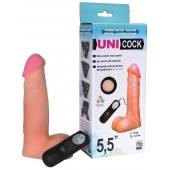 Фаллическая насадка Харнесс UNICOCK 5,5  с вибрацией - 17 см. - LOVETOY (А-Полимер) - купить с доставкой в Ельце