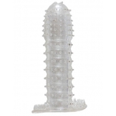 Гелевая прозрачная насадка c шипами - 12 см. - Toyfa Basic - в Ельце купить с доставкой