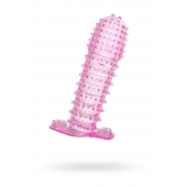 Гелевая розовая насадка с шипами - 12 см. - Toyfa Basic - в Ельце купить с доставкой