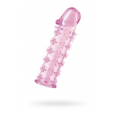 Гелевая розовая насадка на фаллос с шипами - 12 см. - Toyfa Basic - в Ельце купить с доставкой