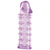 Гелевая фиолетовая насадка на фаллос с шипами - 12 см. - Toyfa Basic - в Ельце купить с доставкой