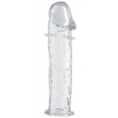 Гладкая прозрачная насадка с усиками под головкой - 12,5 см. - Toyfa Basic - в Ельце купить с доставкой