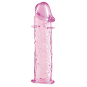 Гладкая розовая насадка с усиками под головкой - 12,5 см. - Toyfa Basic - в Ельце купить с доставкой