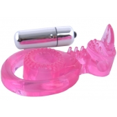 Розовая вибронасадка со стимулятор клитора   Язычок - Toyfa Basic - в Ельце купить с доставкой