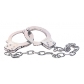 Наручники из металла с длинной цепочкой CHROME HANDCUFFS METAL HANDCUFFS W. KEY - NMC - купить с доставкой в Ельце