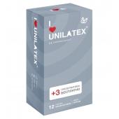 Презервативы с рёбрами Unilatex Ribbed - 12 шт. + 3 шт. в подарок - Unilatex - купить с доставкой в Ельце