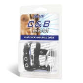 Утяжка на пенис на замочке Duo Cock And Ball Lock - BlueLine - купить с доставкой в Ельце