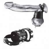 Утяжка на пенис и мошонку Cock Ring With 1.5  Ball Stretcher And Optional Weight Ring - BlueLine - купить с доставкой в Ельце