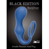 Синее эрекционное кольцо с анальной пробкой Double Pleasure Anal Plug - Lola Games - в Ельце купить с доставкой