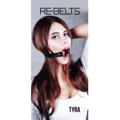 Чёрный кожаный чокер-кляп Tyra Black - Rebelts - купить с доставкой в Ельце