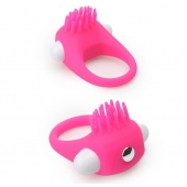 Розовое эрекционное кольцо с щеточкой LIT-UP SILICONE STIMU RING 5 - Dream Toys - в Ельце купить с доставкой