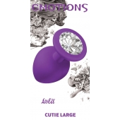Большая фиолетовая анальная пробка Emotions Cutie Large с прозрачным кристаллом - 10 см. - Lola Games - купить с доставкой в Ельце