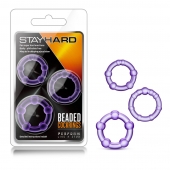 Набор из 3 фиолетовых эрекционных колец Stay Hard Beaded Cockrings - Blush Novelties - в Ельце купить с доставкой