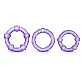 Набор из 3 фиолетовых эрекционных колец Stay Hard Beaded Cockrings - Blush Novelties - в Ельце купить с доставкой