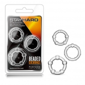 Набор из 3 прозрачных эрекционных колец Stay Hard Beaded Cockrings - Blush Novelties - в Ельце купить с доставкой