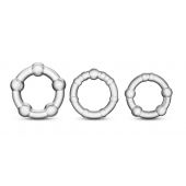 Набор из 3 прозрачных эрекционных колец Stay Hard Beaded Cockrings - Blush Novelties - в Ельце купить с доставкой