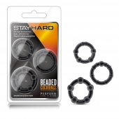 Набор из 3 чёрных эрекционных колец Stay Hard Beaded Cockrings - Blush Novelties - в Ельце купить с доставкой