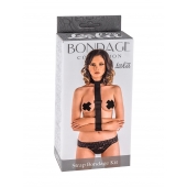 Ошейник с длинной лентой и наручниками Strap Bondage Kit Plus Size - Lola Games - купить с доставкой в Ельце
