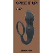 Серое эрекционное кольцо Sensation с анальным стимулятором - Lola Games - в Ельце купить с доставкой