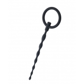 Чёрный уретральный плаг с кольцом - ToyFa - купить с доставкой в Ельце